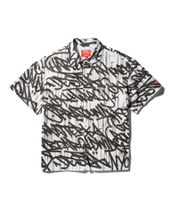 GRAFFITI SHORT SLEEVE BUTTON FRONT SHIRT