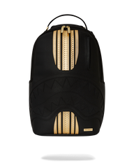 GOLD AND BLACK RACING STRIPES BACKPACK